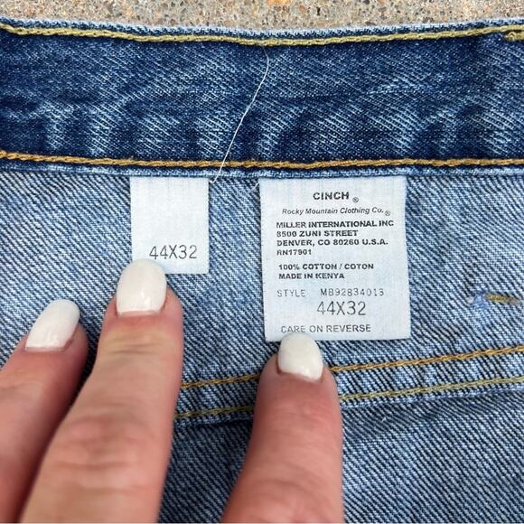 Cinch 44x32 White Label Relaxed Fit Dark Stone Wash Straight Leg Jeans - Picture 5 of 8